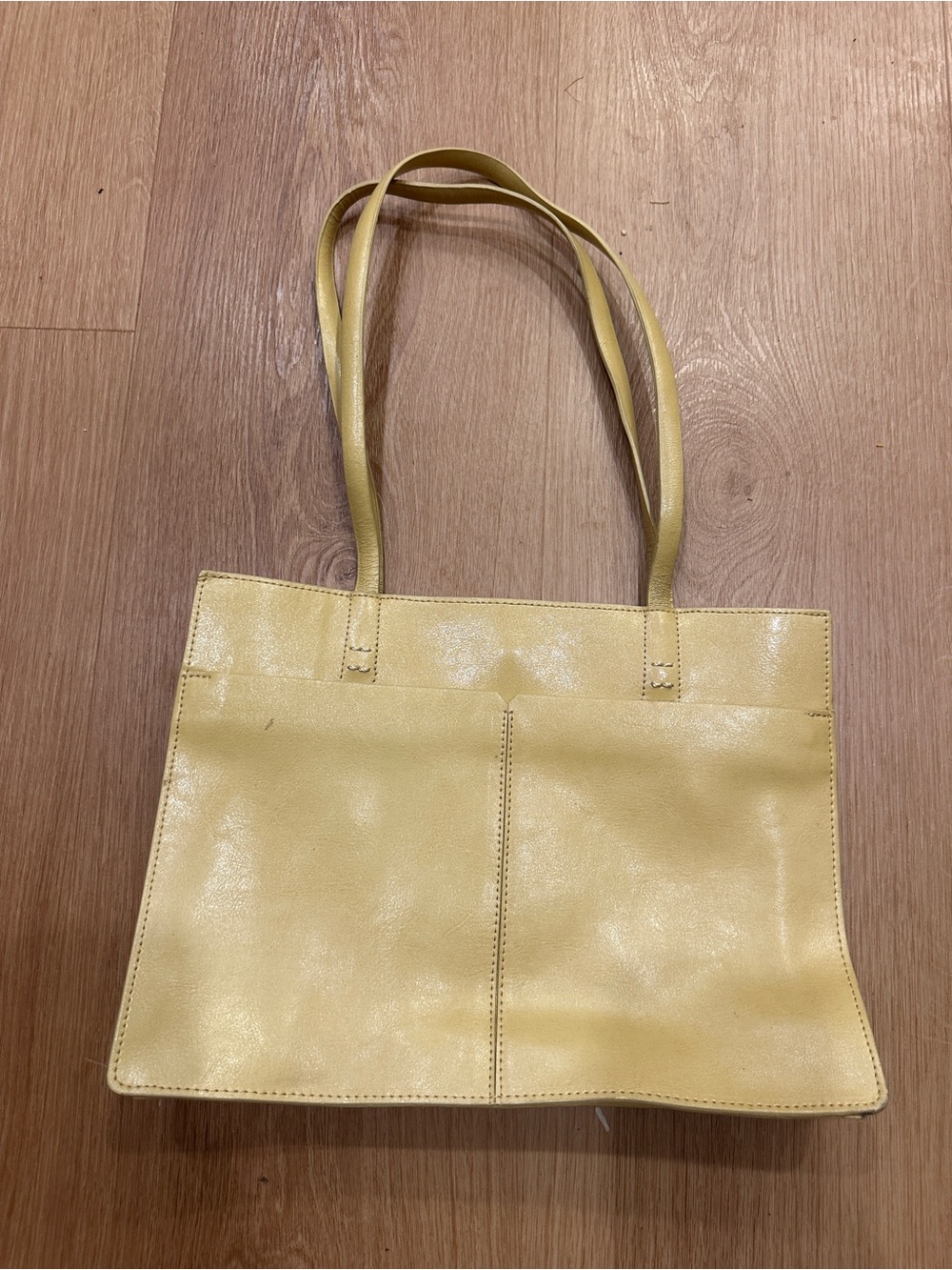 Pale Yellow Leather shoulder bag